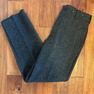 Vintage Woolrich Malone Wool Hunting Pant. 1990. Size 34. Windowpane Plaid.